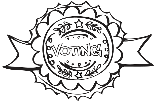 Little Book of Voting Achievement Badge Line Art