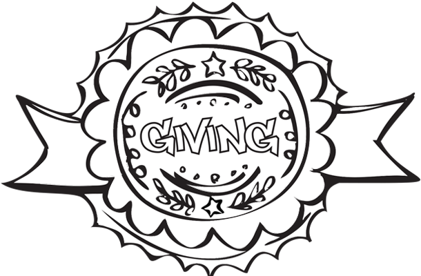 Little Book of Giving coloring badge