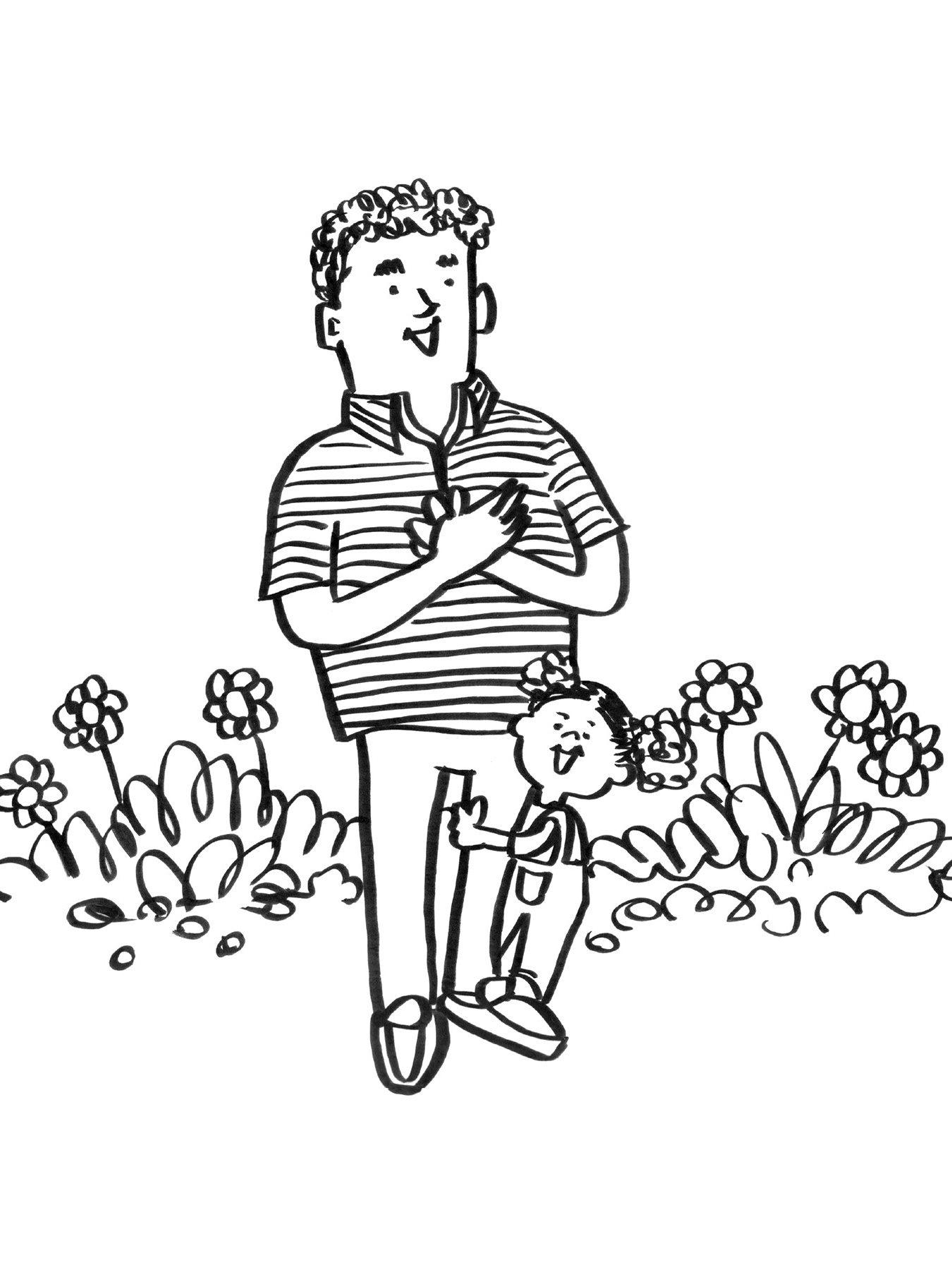 Family Coloring Page from The Little Book of Father's Day