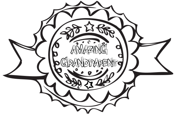 Amazing Grandparent Coloring Page Badge