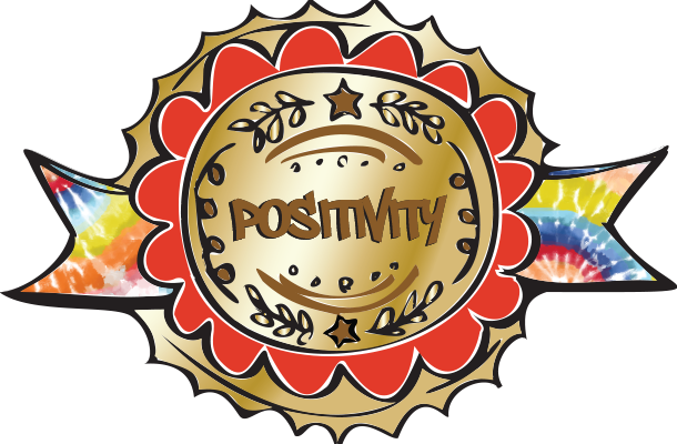 Gold and red achievement badge for reading The Little Book of Positivity