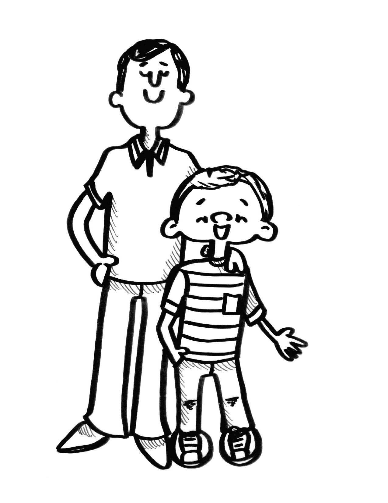 Coloring Sheet of a man and his son